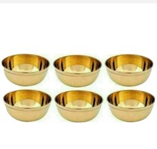 6 x Brass Small Bowls Religious Home Temple India Puja Pooja Havan Navratri 1”