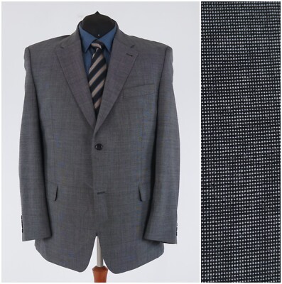 Mens Grey Sport Coat 50R US Size DIGEL Birdseye Wool Blazer Jacket