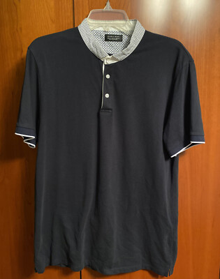 ZARA Man Blue 100% Cotton Polo Shirt Size XL