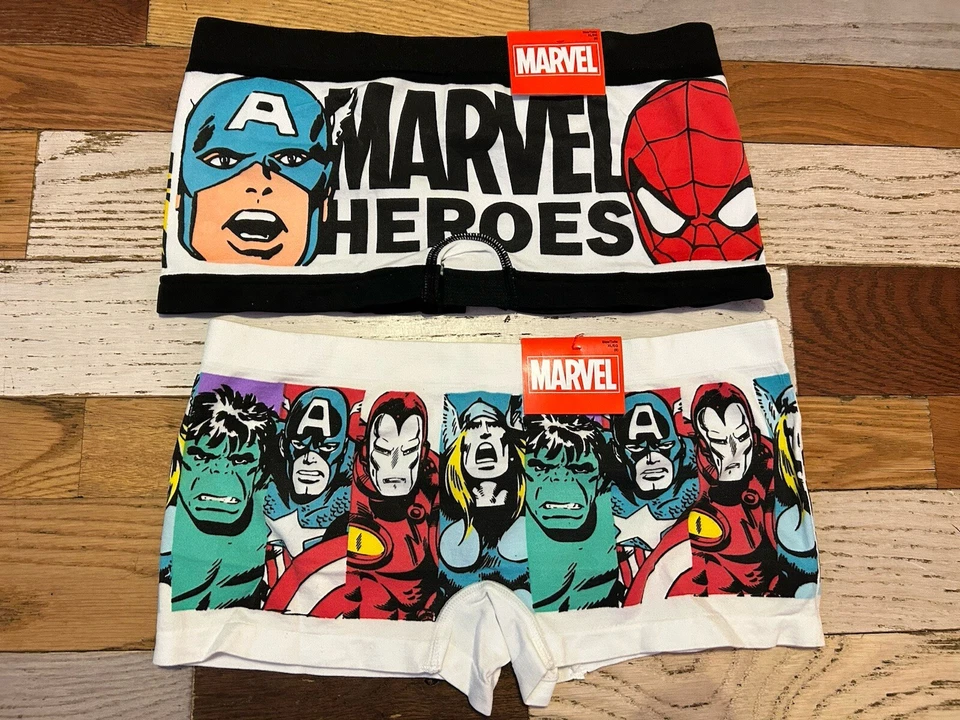 2 Marvel Comics герой подростков девочек женщин трусики нижнее белье мальчика шорты XL 8 - Изображение 3 из 4