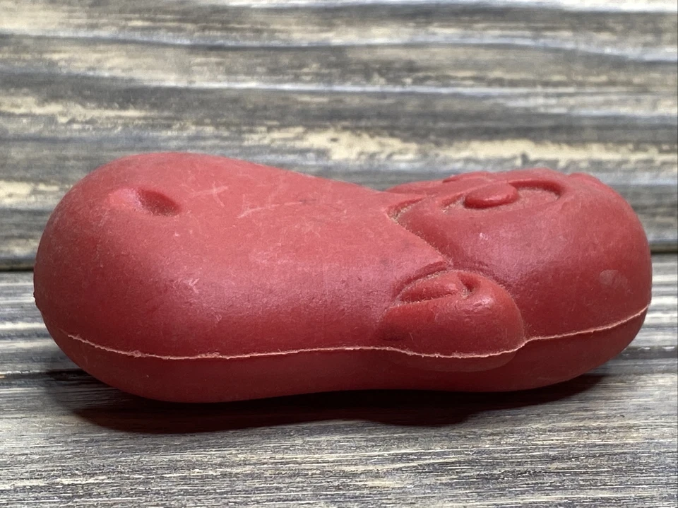 "Figura de plástico de colección Hasbro 1975 guijarros cereal cabeza de dinosaurio rojo bolsa monedas 2,5""" Foto 4 de 4