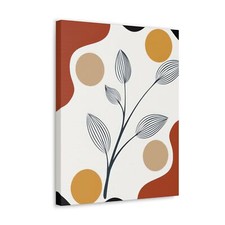 Wall Art Decor - Canvas Print Artwork - Floral Line Art Design