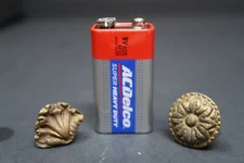 Set of 2 Small Antique Ornate Brass Drawer Pulls with Screws