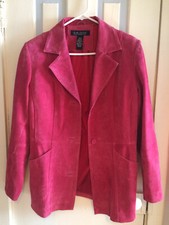Dialogue Pink Suede Jacket Size Medium