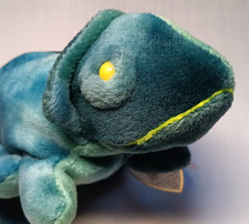 Ty Beanie Baby Rainbow the Chameleon Blue and Green Colors