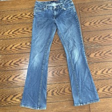 Levi's Girls Flared Fit Denim Blue Jeans Size 16 Comfort Stretch Adj. Waist