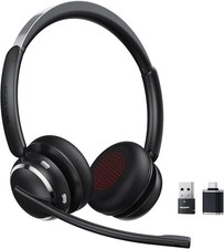 Wireless Headset with Mic for Work, USB A/C Dongle, Bluetooth 6.0 Headset