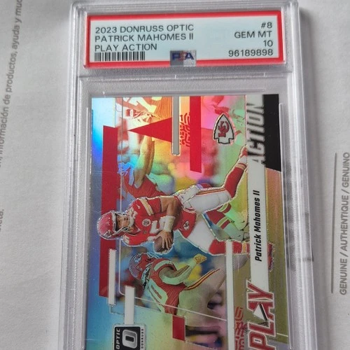 2023 Panini Donruss Optic Play Action Prizm Patrick Mahomes II #8 PSA 10 Chiefs