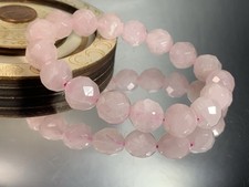 11. 5mm Big Cut Natural Rose Quartz Crystal Shinning Bracelet