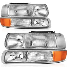 Headlights +Bumper Lamp For 99-02 Chevy Silverado 00-06 Suburban Tahoe
