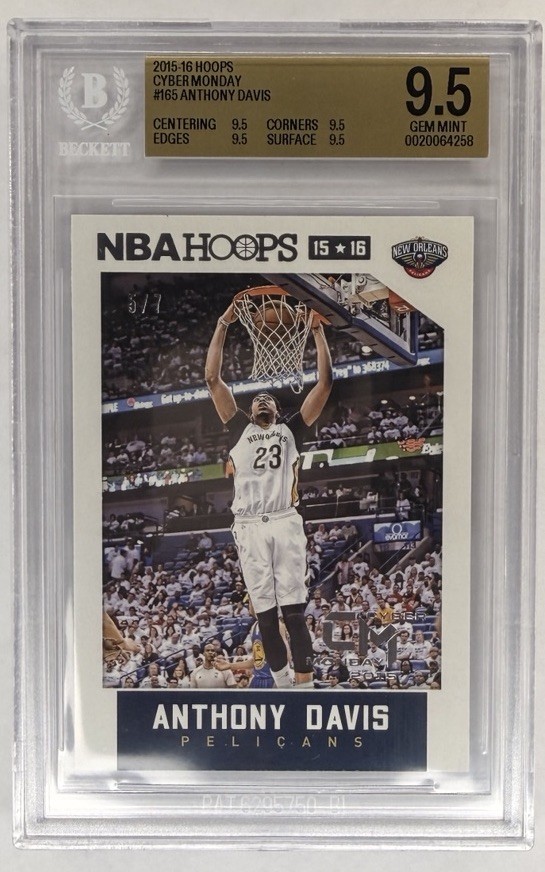 2015-16 NBA Hoops Anthony Davis Cyber Monday BGS 9.5 GEM MINT /7