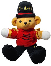 FAO Schwarz Toy Soldier Plush Bear Puppet Stuffed Soldier Uniform Hat 21 Inches