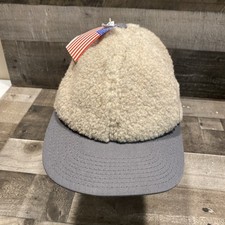 Vintage Walmart Faux Fur Hat Made in USA Mens One Size Fits All White NWT