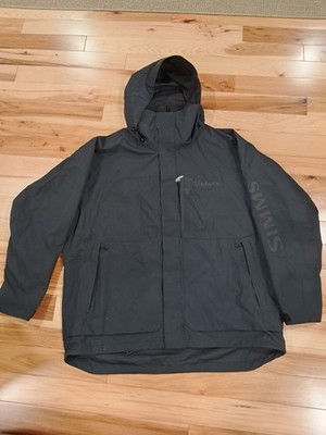 Simms Black Hooded Rain Coat XXL