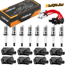 8set New Xwqhjw Round Ignition Coil Uf262 Wires For Chevy Ls1 Ls3 4.8 5.3 6.0