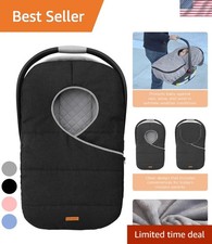 Weatherproof Black Infant Car Seat Cover   Warm Coral Fleece for Cold Weather