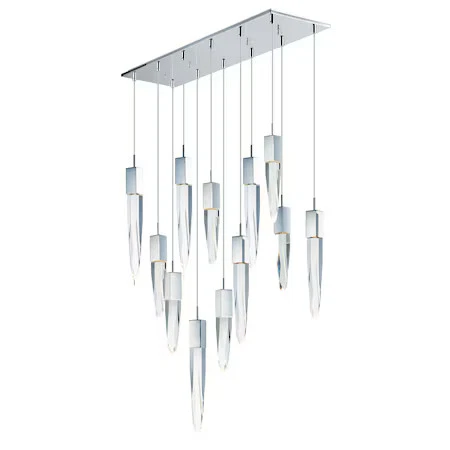 ET2 E31248-20PC Quartz 12-Light 39.25" Wide Polished Chrome Pendant Light - Picture 1 of 2