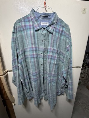 Tommy Bahama Coastline Cord Mens 3XLB Shirt Multicolor Plaid Corduroy Button