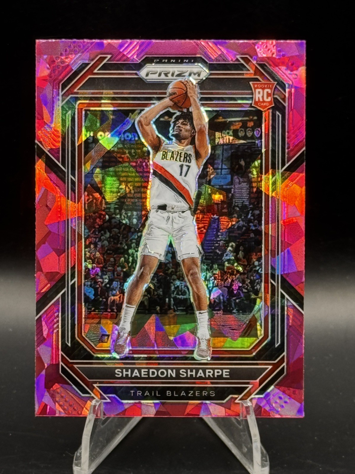 Shaedon Sharpe 2022-23 Panini Prizm - #250 Pink Ice Prizm (RC) POR Trailblazers
