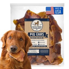 Pig Ears for Dogs, Made in USA, All-Natural, Long-Lasting Pork Chews