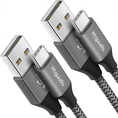 USB a to USB C Cable 6Ft, 2-Pack, 3A Fast Charging Type C Charger Cord for Iphon