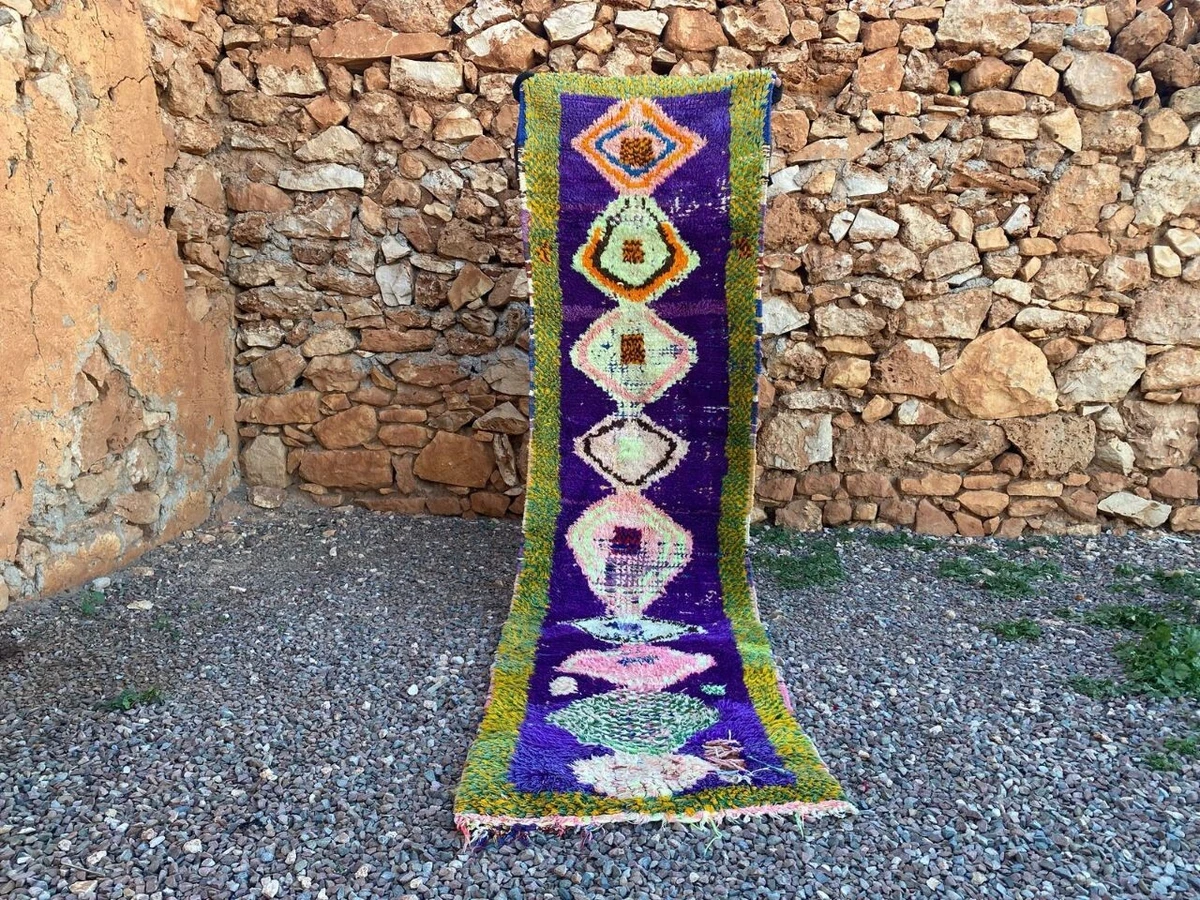 Tapis Berbère Vintage Marocain - 5.5x8 Ft - Laine Tissée Main - Style Bohème Artistique