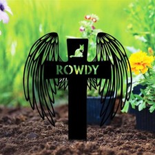 Personalized Cat Memorial Cross, Pet Memorial Stake, Pet Grave Maker