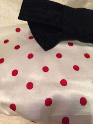 NEW DOLCE & GABBANA Polka Dot Silk Evening Clutch Handbag BLACK RED WHITE $1,000 - Picture 7 of 12