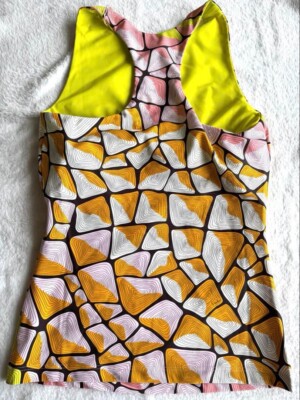 EMILIO PUCCI Tank Top Size XS Geometric Pattern Stretch New From