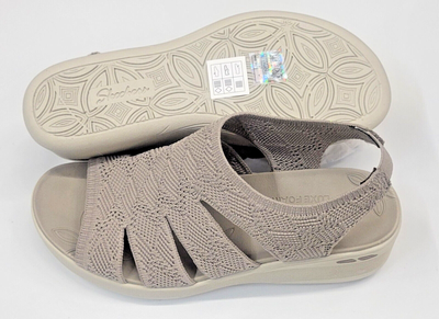 Skechers Womens Pier Lite Memory Maker Taupe 10 | eBay Skechers Pier Lite Memory Maker Wedge Sandals 10 Luxe Foam Open Toe Taupe Womens main image 0