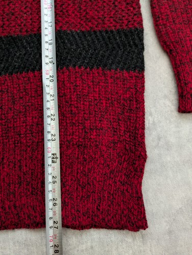 Woolrich Jumper Mens Medium Red Wool Blend Pullover Crew Sweater 80s Henley Vtg - Picture 3 of 6