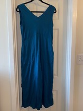 CUDDL DUDS Flexwear V-Neck Jumpsuit TEAL sz XS