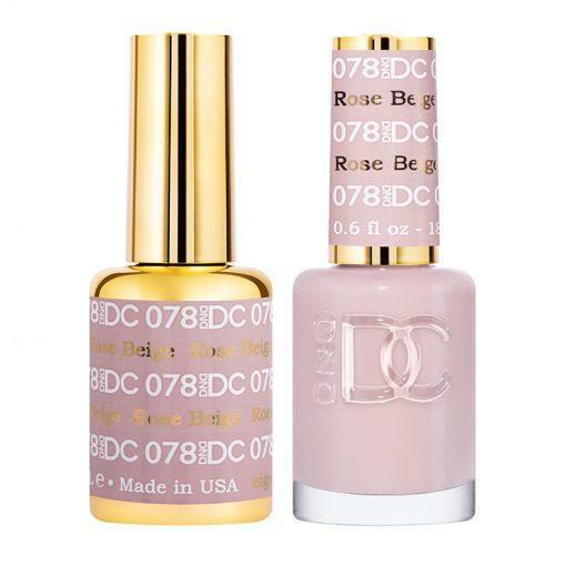 DND DC Soak Off Gel Polish + Matching Nail Lacquer - #078 Rose Beige