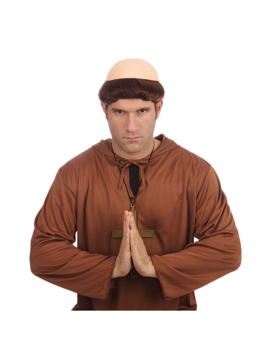 Friar Tuck Bald Headpiece Monk Wig with Short Hair Friar Tuck Bald Headpiece Monk Wig with Short Hair