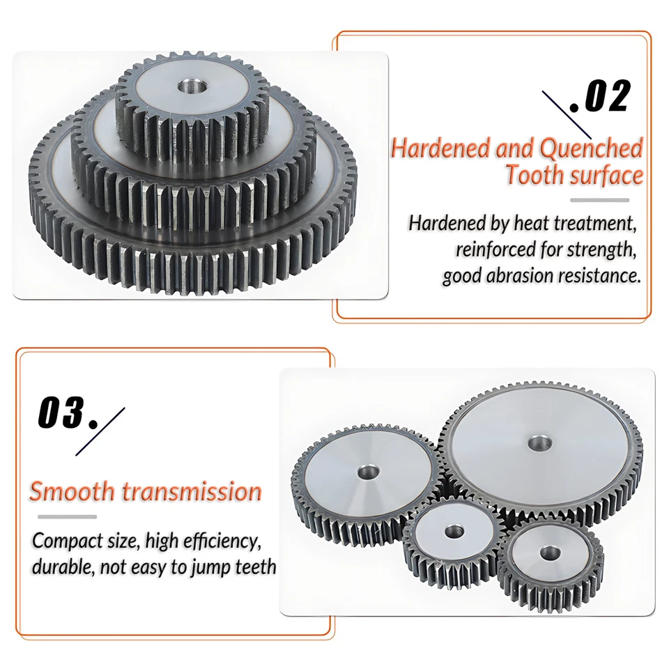 3 Mod 10T - 57T Spur Gear 45# Steel Pinion Gear Thickn 30MM Transmission Gear - Bild 3 von 4