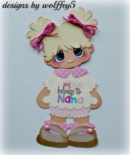ELITE4U NANA GIRL premade paper piecing scrapbook diecut page piece WOLFFEY5