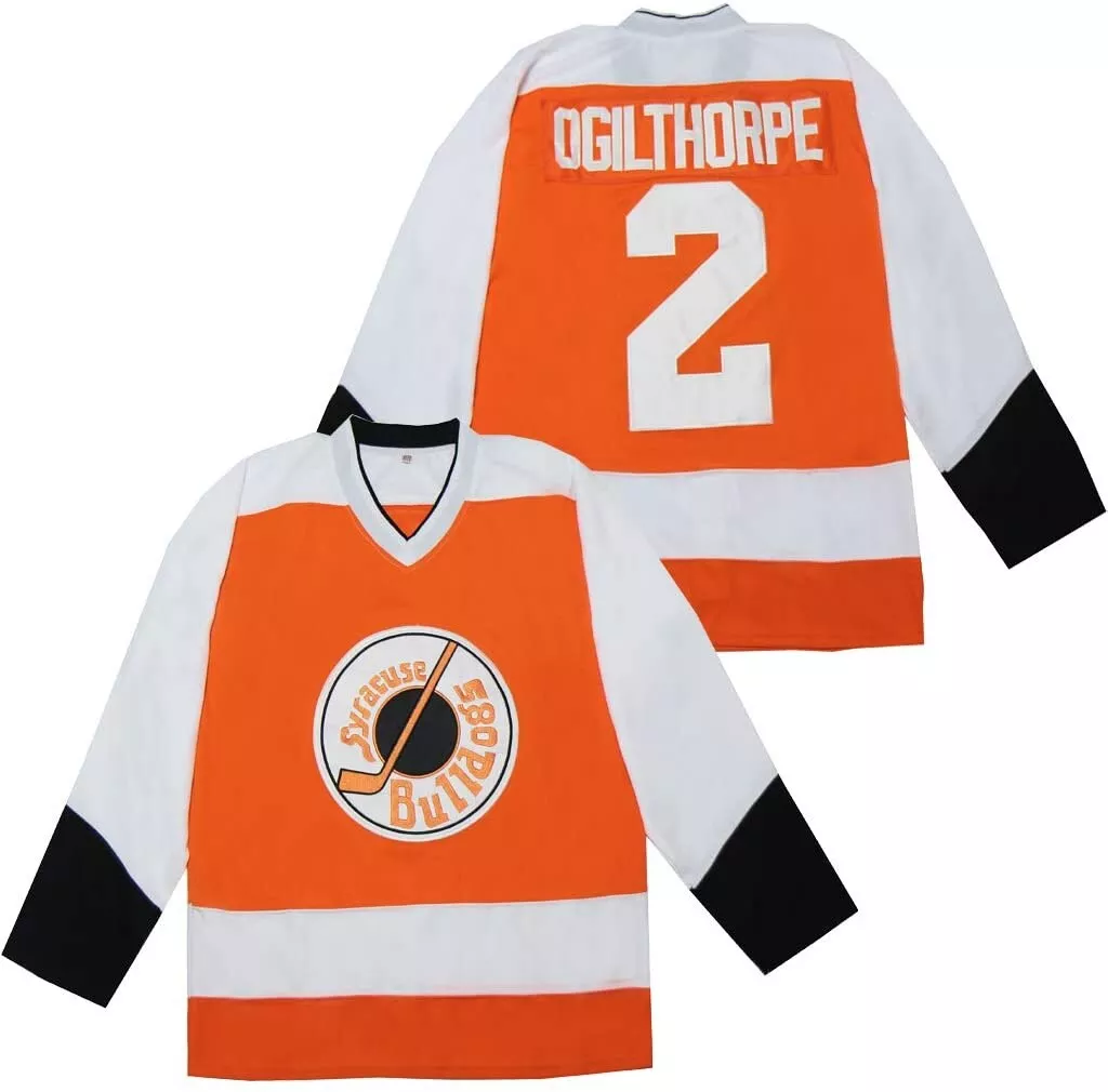 2 Ogie Ogilthorpe Syracuse Bulldogs Slap Shot Movie Ice Hockey Jersey Stitched