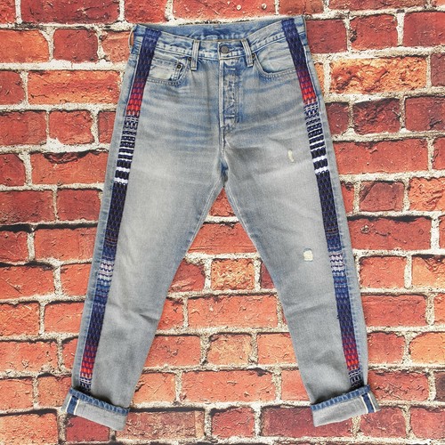 Levis 501 Skinny Filiforme Jeans Red Selvedge Embroidered Side Panel W27 L30  New | eBay