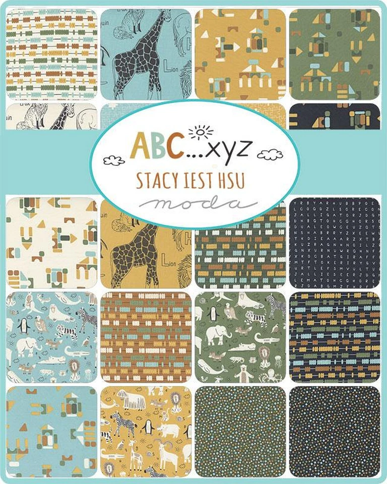 ABC XYZ Moda Layer Cake 42 100% Cotton 10" Precut Quilt Squares - Image 2 of 2