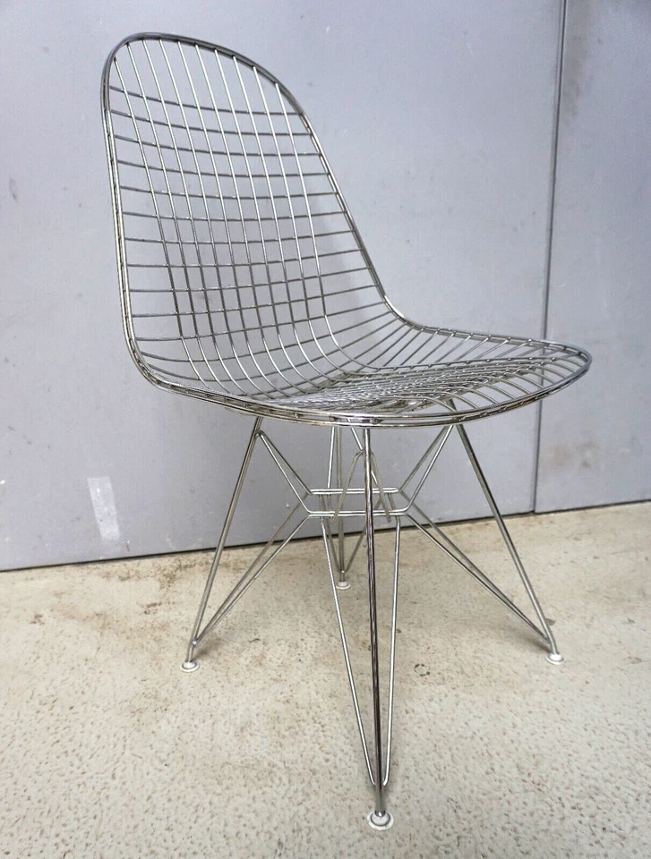Vintage Vitra Eames Design Stuhl Wire Chair Chrom (F025-374)