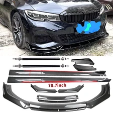 For BMW 740i 750i 760 Front Rear Bumper Lip+78.7"Side Skirt Extension Body Kits