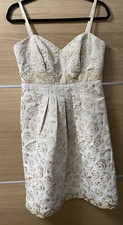 Gina Bacconi Size 12 Gold Evening Dress Rose Pattern Sequin Christmas Cruise BE1