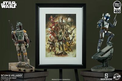 SIDESHOW ART PRINT FRAMED 94 OF 400 SCUM AND VILLAINY STAR WARS