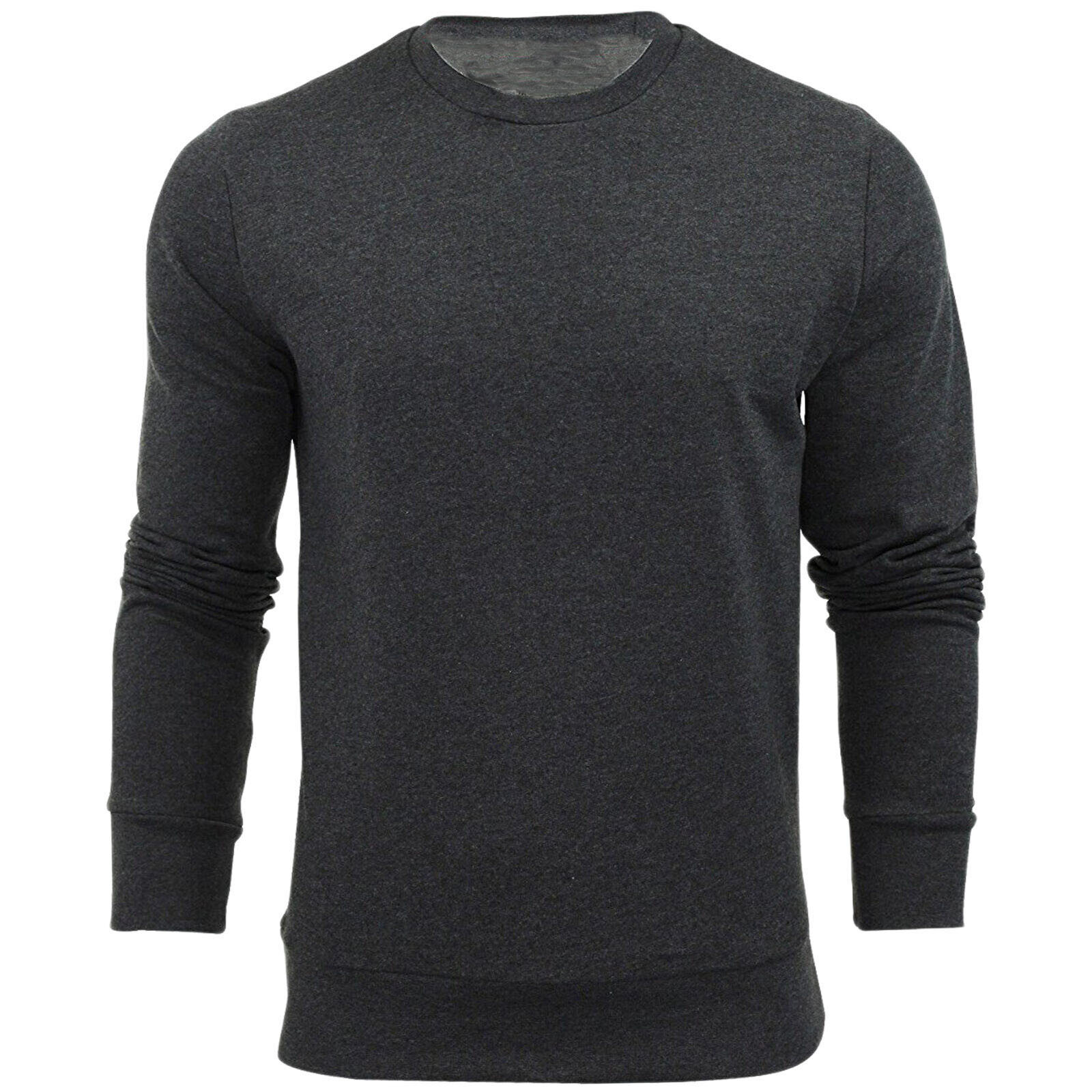 Mens Sweatshirt Plain Jersey Jumper Sweater Pullover Work Casual
