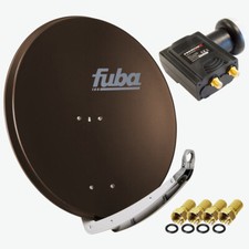 Fuba daa 850 Satellitenantenne Aluminium in Braun HDTV 3D 4D DELUXE Twin LNB Sat