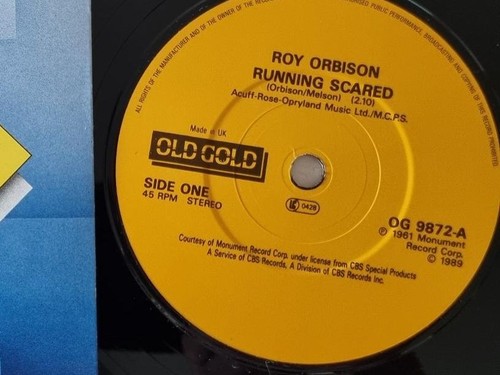 Roy Orbison - Running scared/ Crying 7'' Vinyl UK - Picture 3 of 5