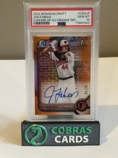 2022 Bowman Chrome Draft Jud Fabian Orange Refractor Prospect Auto #4/25 PSA 10