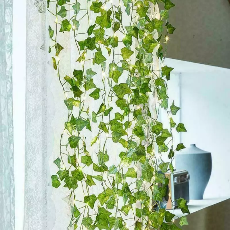 Artificial Ivy-Garland Fake Greenery-Plant With LED Lights Vine Ivy Leaf Hanging - Picture 10 of 17