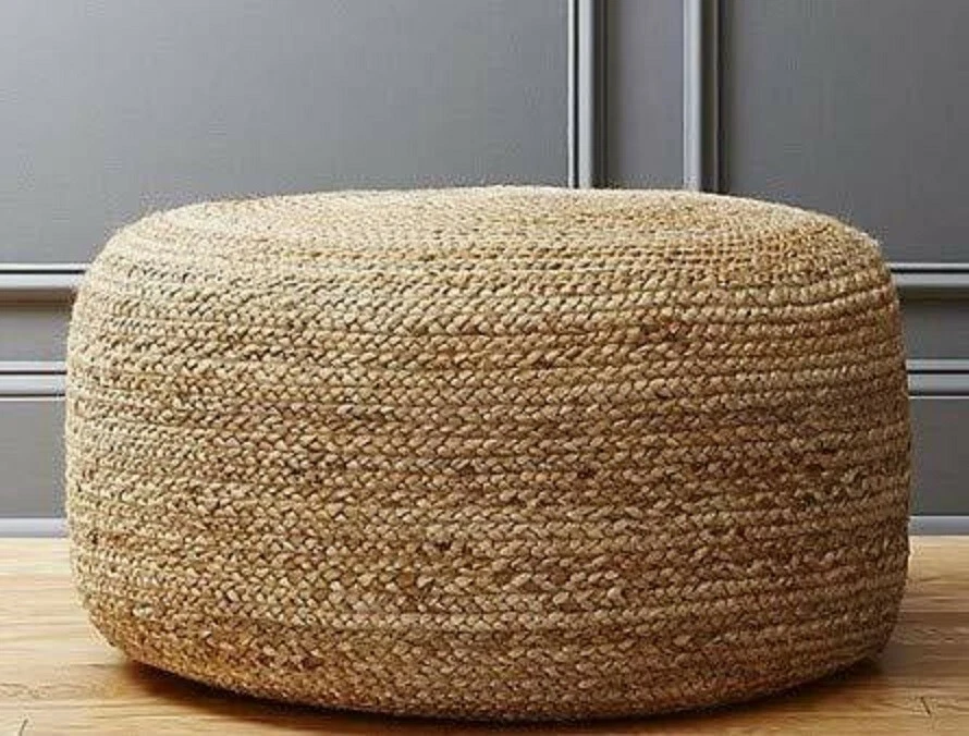 Round online jute ottoman