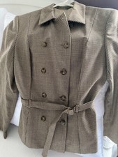 Vintage Laura Ashley Houndstooth Double Breasted Jacket Small